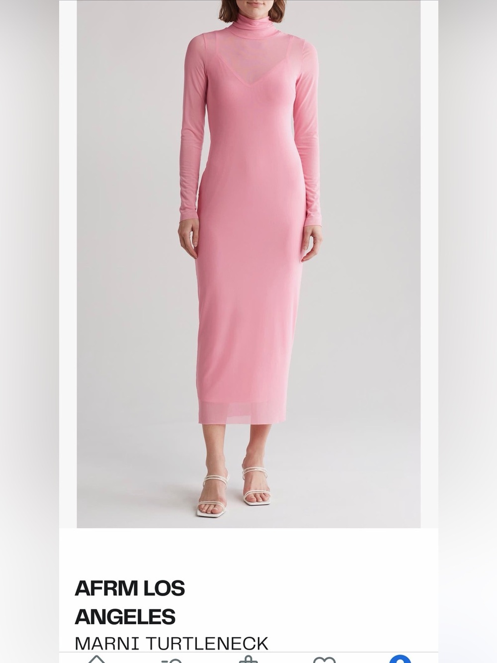 AFRM Pink Midi Turtleneck Skirt